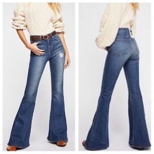 Free People and Sandrine Rose colab wide leg Jeans